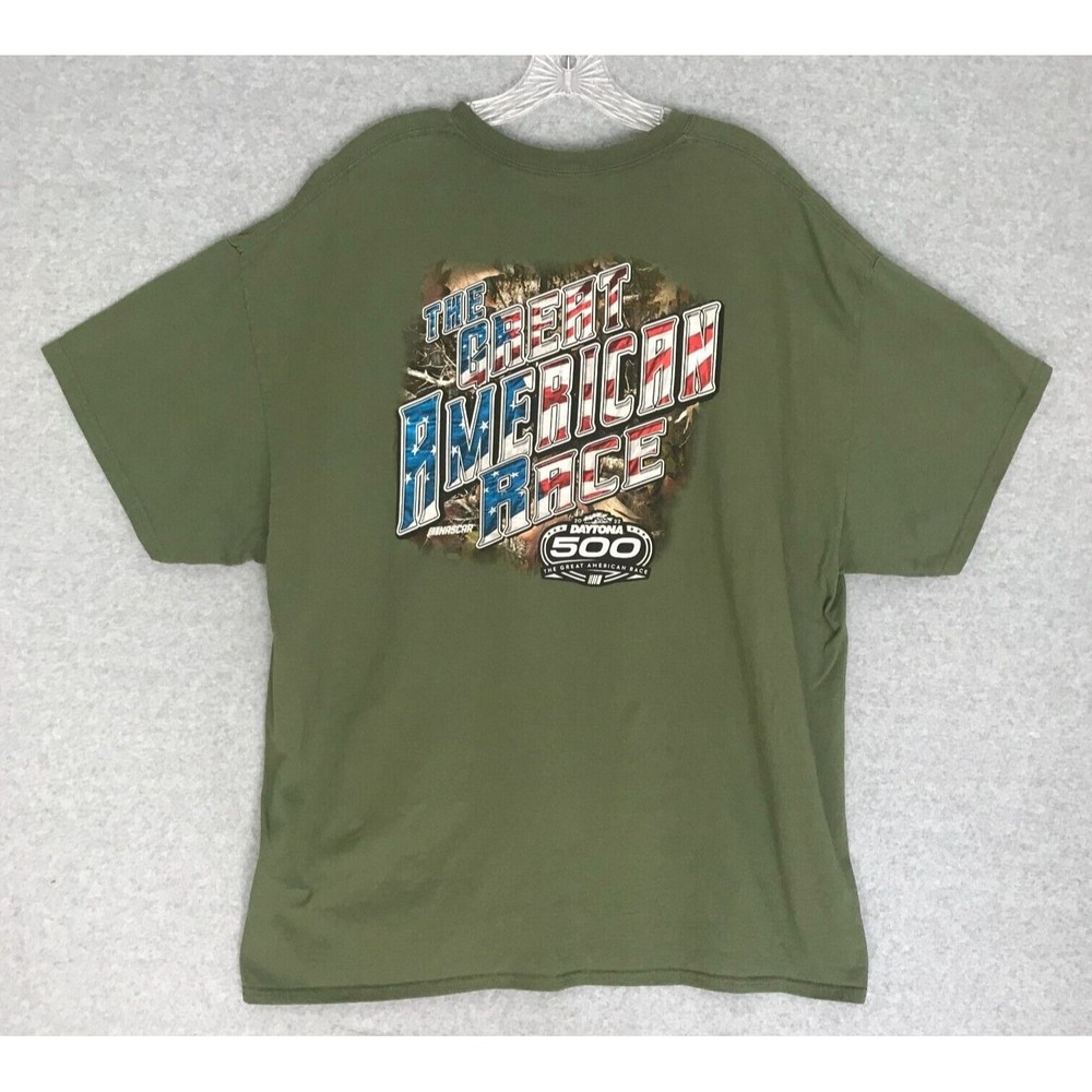 NASCAR Daytona 500‎ Shirt Mens 2XL Great American Race 2022 Double Sided Green